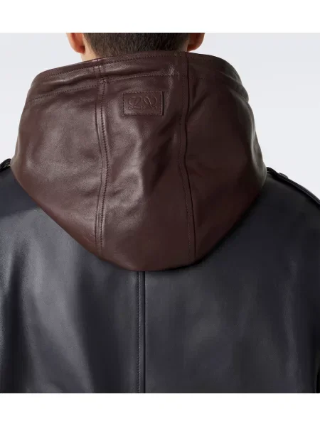Geanta de piele Loewe cu glugă albastru