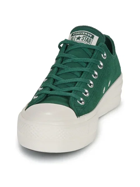 Pantofi Converse din piele de căprioară verde
