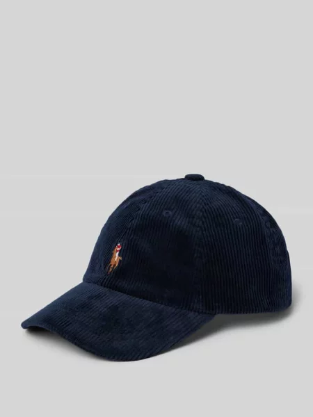 Czapka z daszkiem Polo Ralph Lauren sztruksowa niebieska