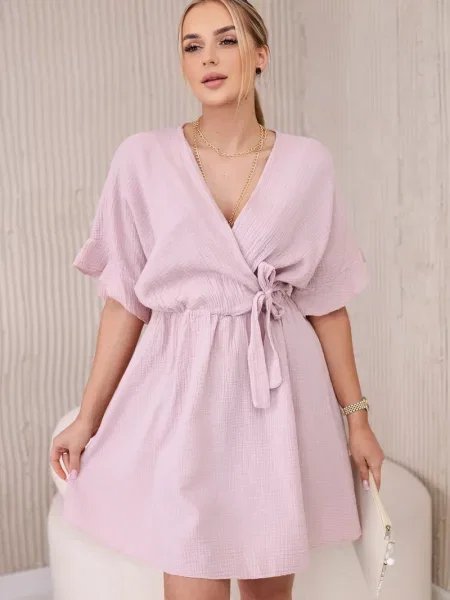 Odgovarati haljina Włoski od muslina ružičasta