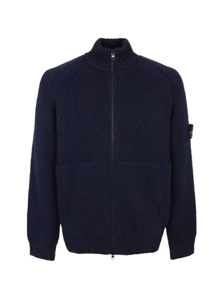 Cardigan Stone Island tricotate cu strasuri albastru