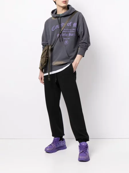 Raštuotas džemperis su gobtuvu Marcelo Burlon County Of Milan pilka