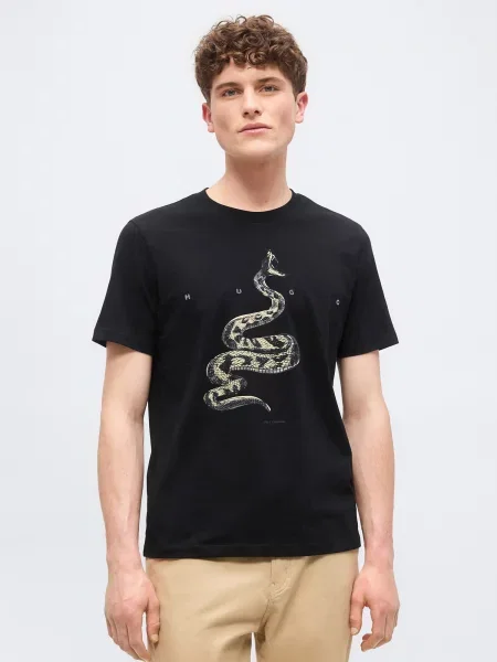 HUGO Tricou Discorb negru