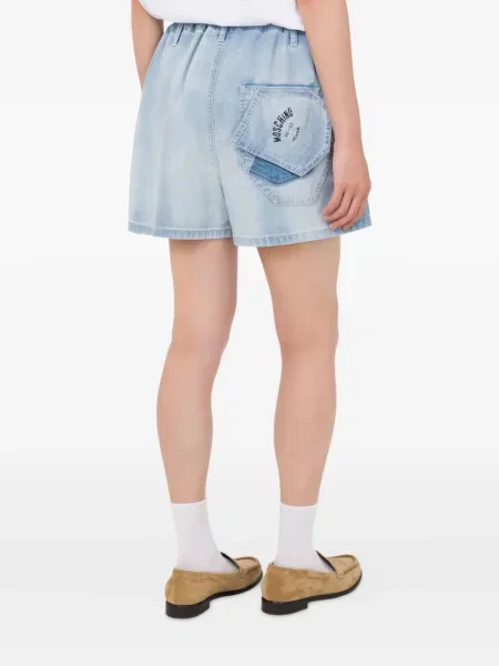 Шнур за пристягане дънкови шорти Moschino Jeans синьо