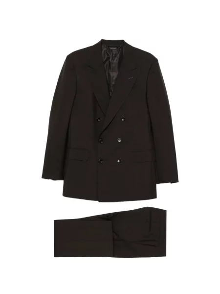 Costum Tom Ford cu două rânduri de nasturi maro
