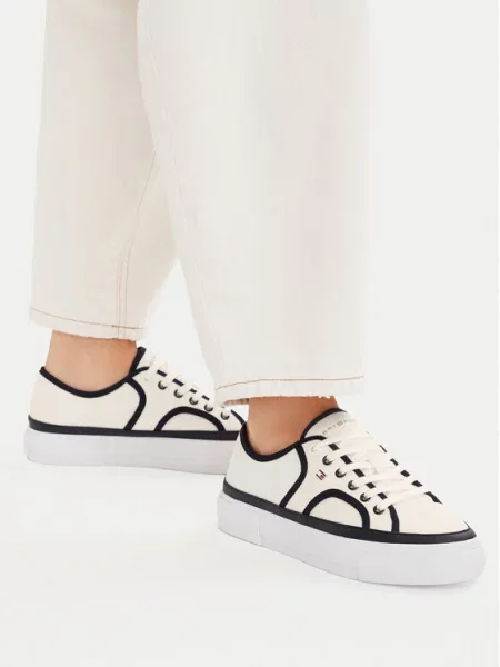 Tenisice Tommy Hilfiger Platform Vulc Piping bijela