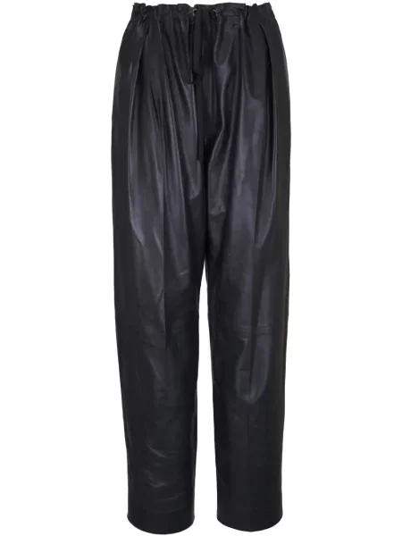 Pantaloni Khaite din piele negru