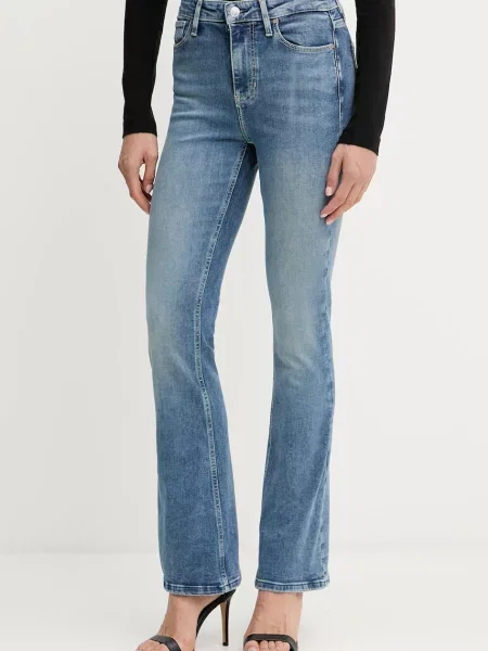 Guess jeansy high waist niebieskie