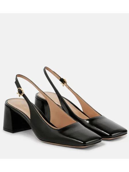 Pantofi cu toc Gianvito Rossi din piele slingback negru