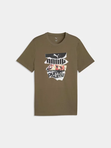 Футболка PUMA Graphic Tee комбінований верх зелений