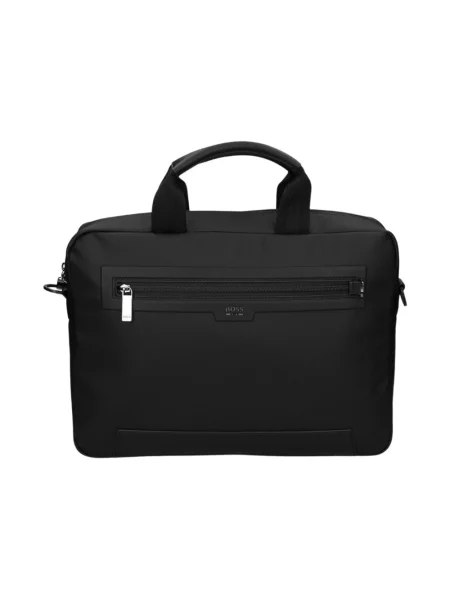 Lniana torba crossbody Boss czarna