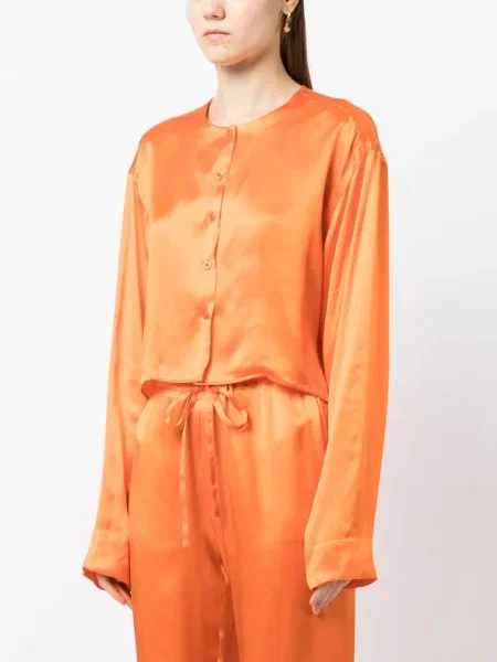 Cămașă Woera de mătase portocaliu