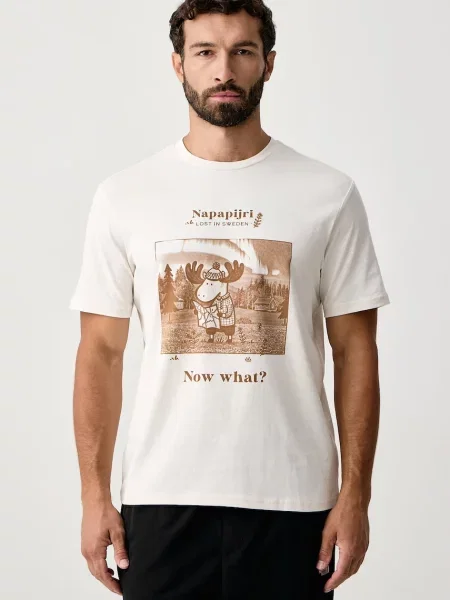 Napapijri T-shirt Cabin beżowa