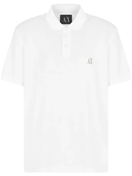 Tricou polo Armani Exchange alb