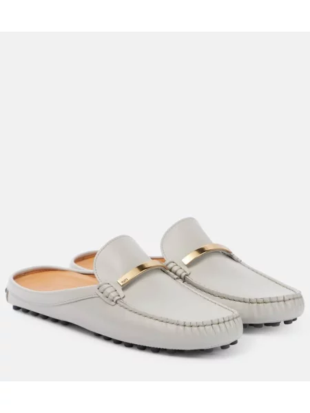 Usnjene mules Tod's siva