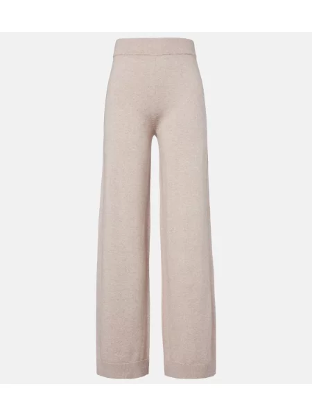 Pantaloni Jardin Des Orangers din cașmir bej
