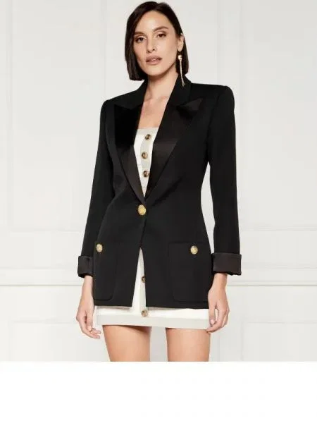 Balmain Gyapjú zakó fekete
