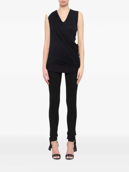 Top Givenchy cu decolteu în V drapat negru
