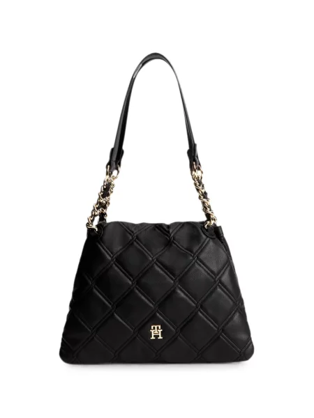 Matlasat geantă shopper Tommy Hilfiger negru