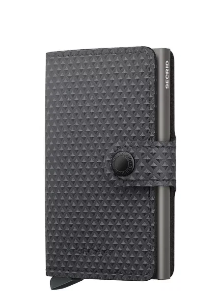 Secrid portofel RFID din piele PYRAMID gri