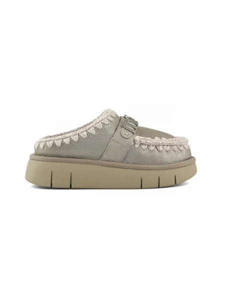Klapki Mou skórzane szare