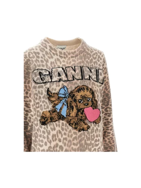 Sweter Ganni wełniany beżowy