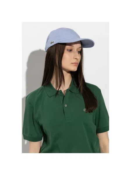Czapka z daszkiem Lacoste z twillu niebieska