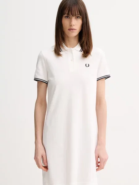 Fred Perry obleka iz bombaža z elastanom bela