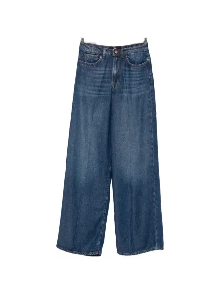 Blugi cu picior larg 3x1 albastru