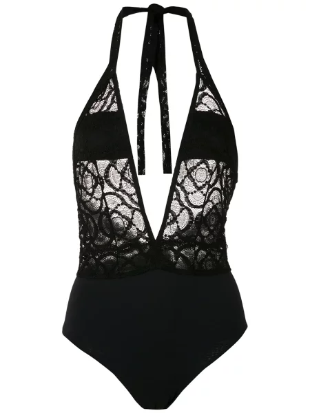 Costum de baie Amir Slama din dantelă negru