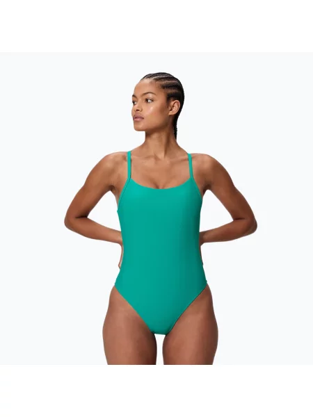 Дамски цял бански костюм Speedo Solid Racerback peacock teal/peacoat зелено