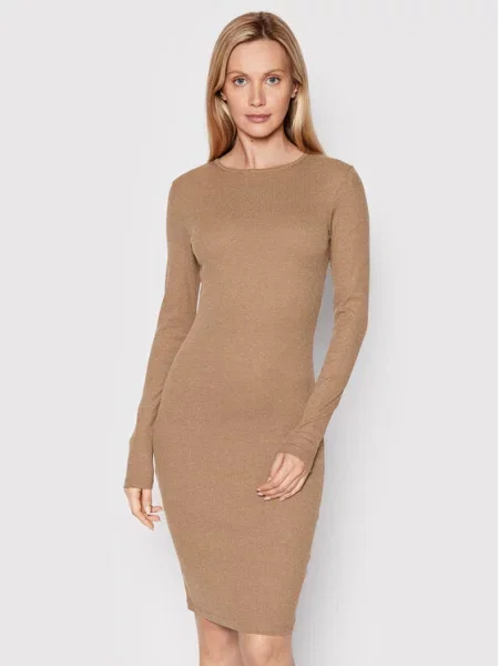 Urban Classics Haljina za svaki dan Rib Slim Fit smeđa