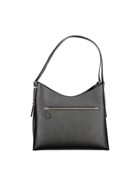 Lniana torebka hobo Guess czarna