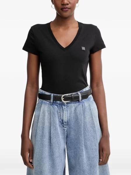 Tricou Armani Exchange cu decolteu în V negru