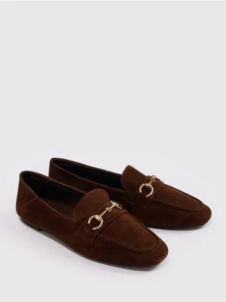Mohito Odiniai loafers stiliaus batai tamsiai ruda