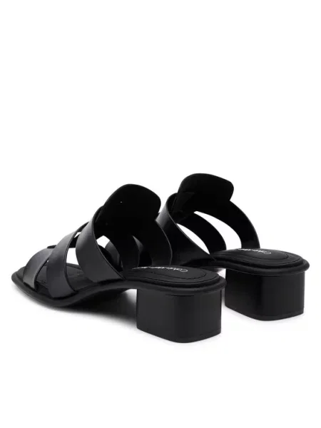 Šlepetės Calvin Klein Jeans Heel Square Mg Lth juoda