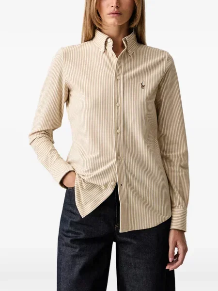 Gulerat tricou polo Polo Ralph Lauren cu decolteu în V fără mâneci maro