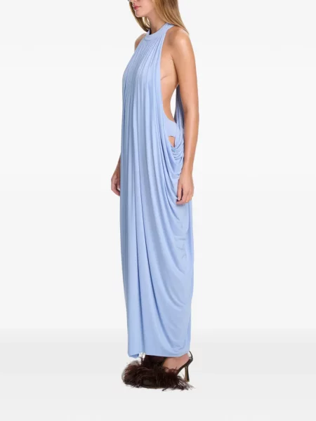 Rochie maxi Axel 113 cu gât halter albastru