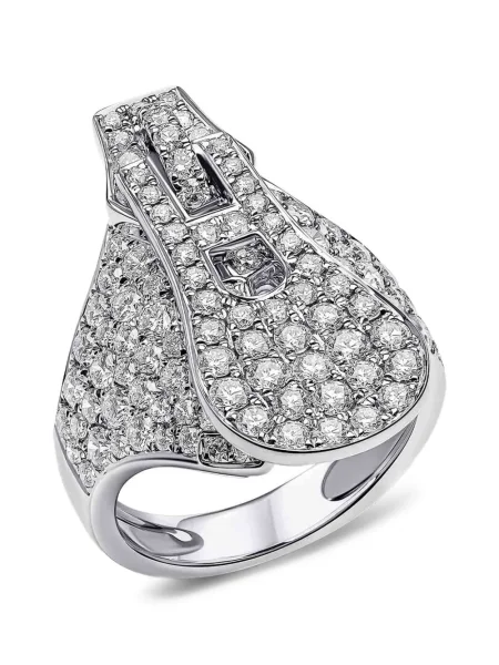 Aur alb diamant inel Yoko London alb