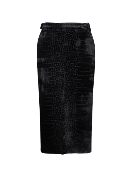 Fustă midi Tom Ford de catifea negru