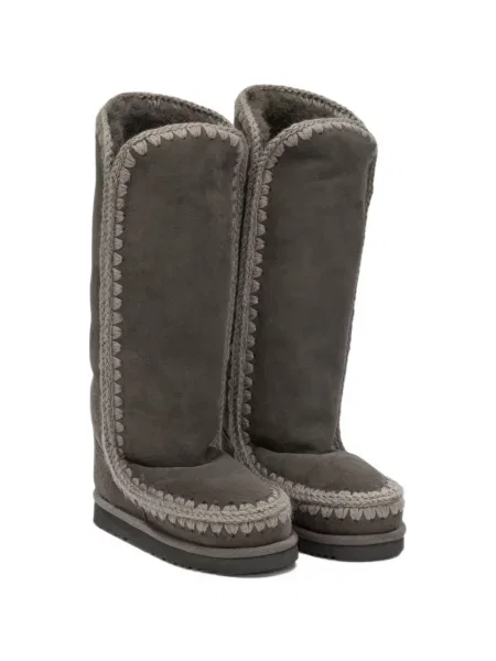 Botine Mou din piele de oaie gri