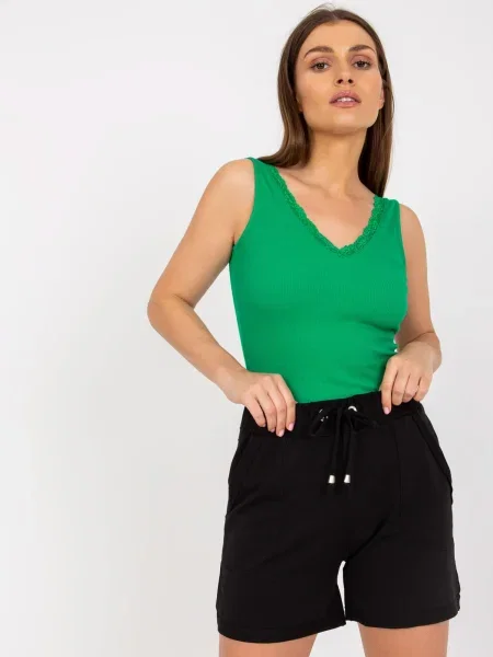 Блуза Fashionhunters на райета зелено