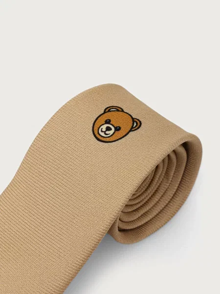 Moschino cravată pentru bărbați de mătase bej