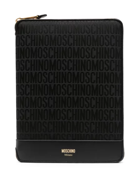 Geantă pentru laptop Moschino din piele negru