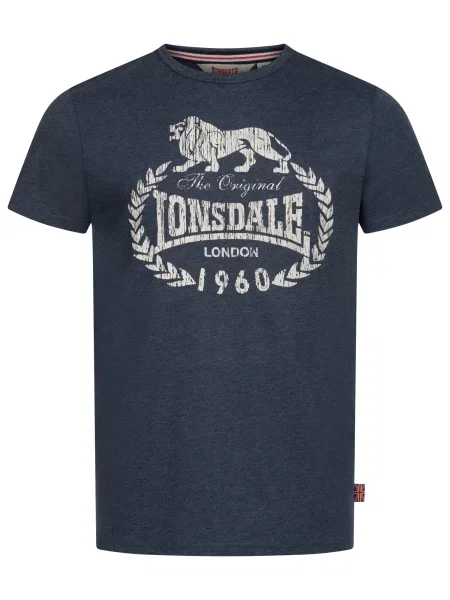 LONSDALE Tricou Ollie ecru / bleumarin
