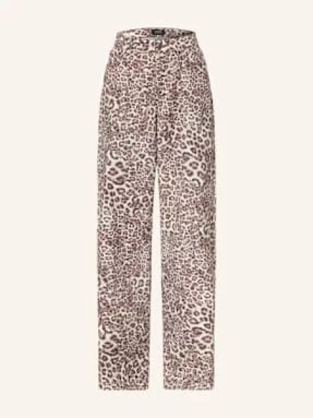 Marc Cain Jeansy Wide Leg Warri Z Ozdobnymi Kamykami rot czarne