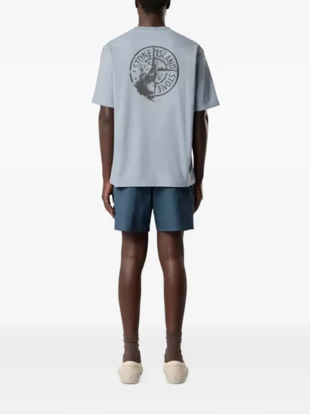 Majica Stone Island s printom s okruglim izrezom plava