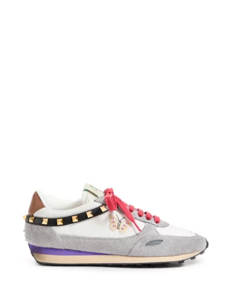 Sneakerși Valentino Garavani cu broderie din piele alb