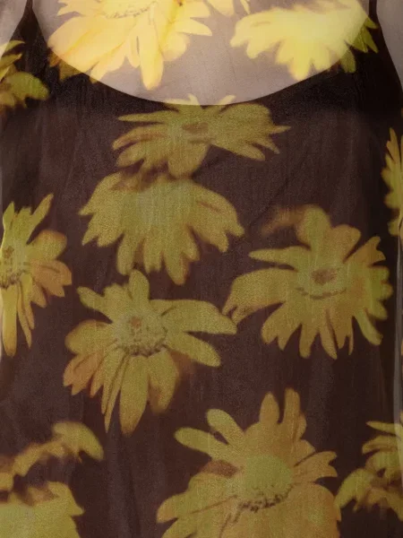 Rochie mini Staud cu model floral cu imagine maro