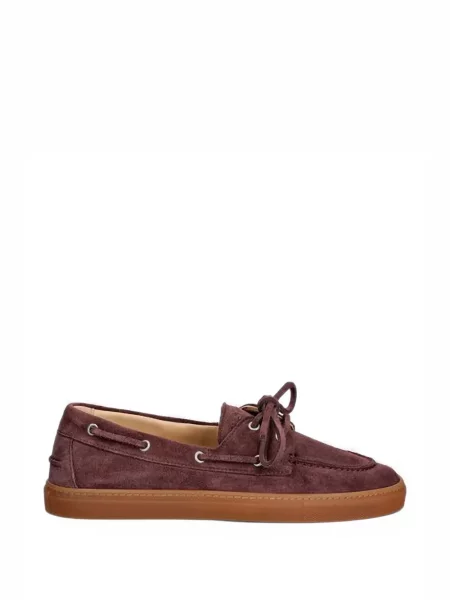Pantofi loafer Copenhagen cu șireturi din piele de căprioară roșu